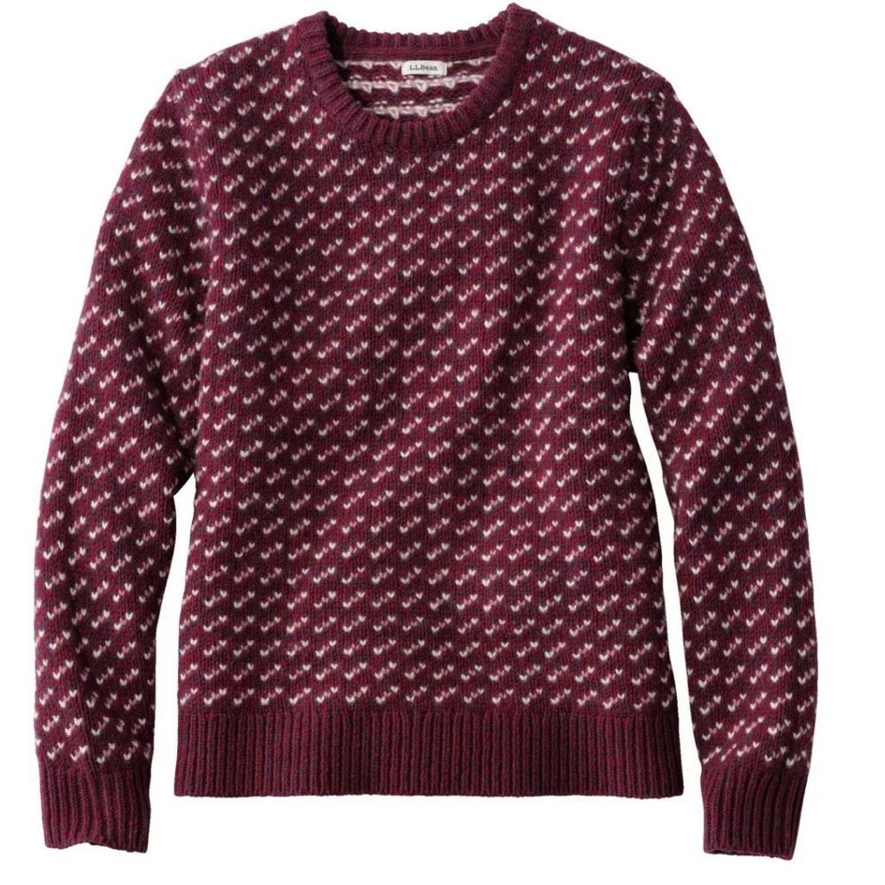 L.L. Bean Women's Bean's Classic Ragg Wool Sweater, Crewneck Bird's-Eye 2X NWT